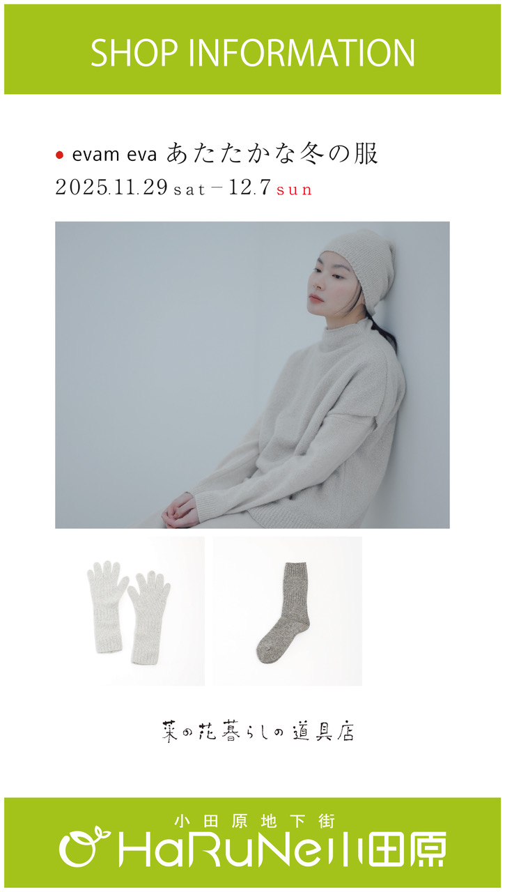 【菜の花 暮らしの道具店】evam eva　あたたかな冬の服